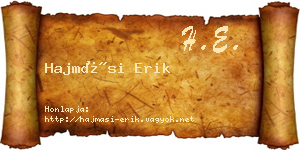Hajmási Erik névjegykártya